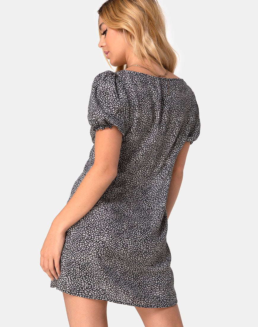 Montero Kleid in Ditsy Leopard Grau