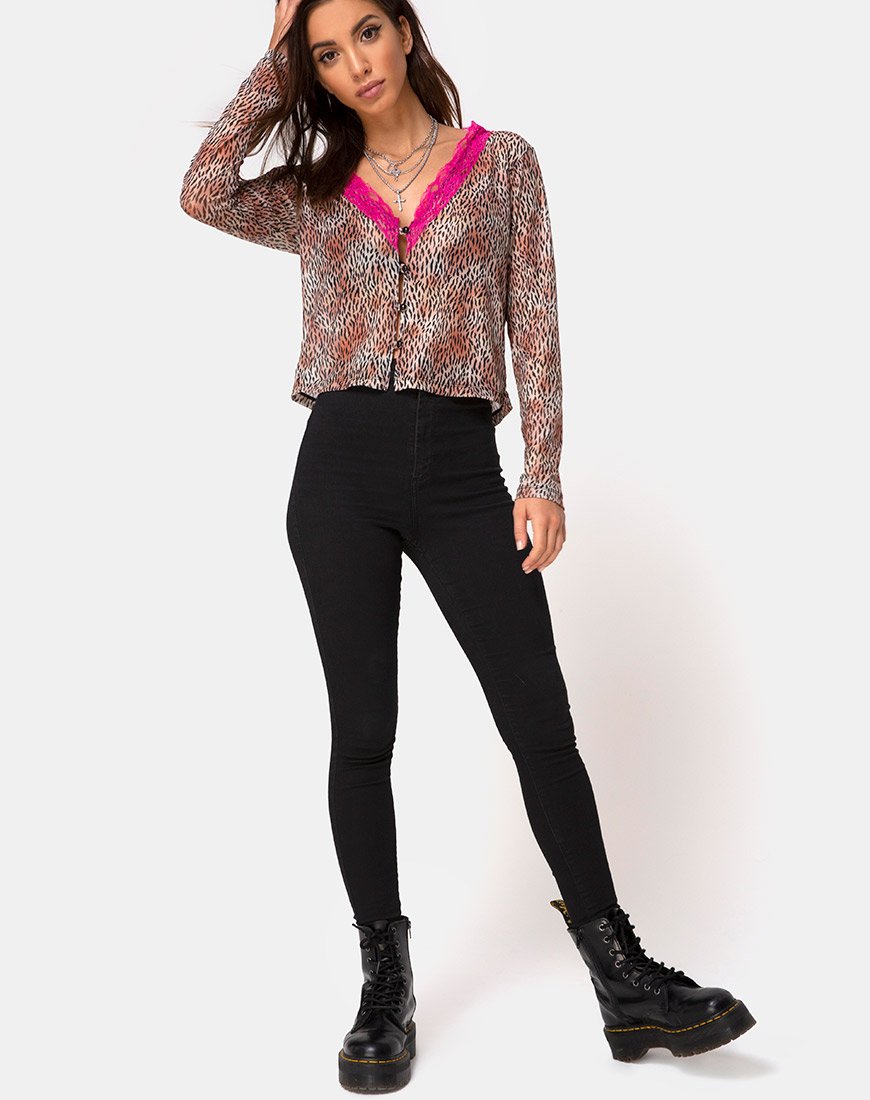 Image of Moqui Top Mini Tiger Mesh mit violetter Spitze