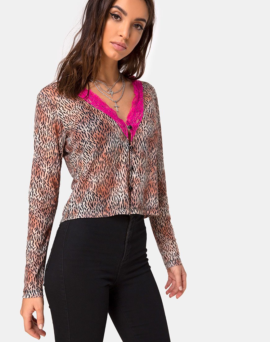 Image of Moqui Top Mini Tiger Mesh mit violetter Spitze