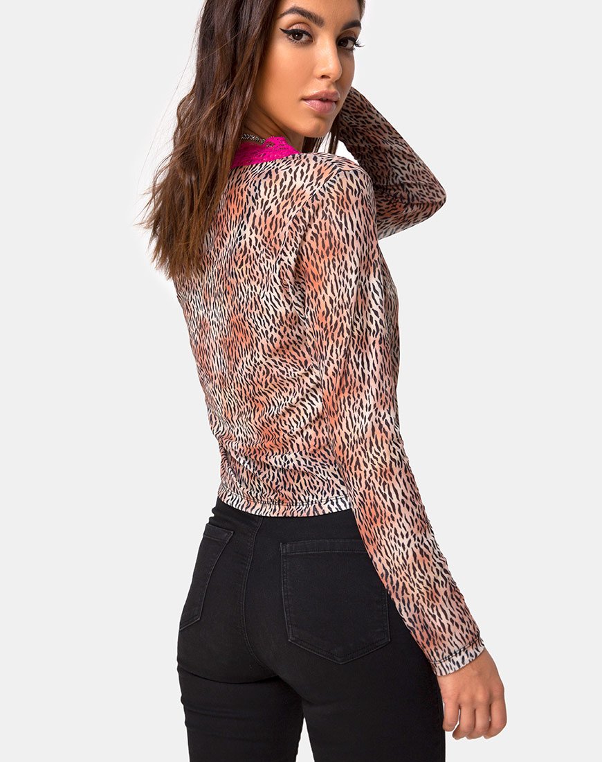 Image of Moqui Top Mini Tiger Mesh mit violetter Spitze