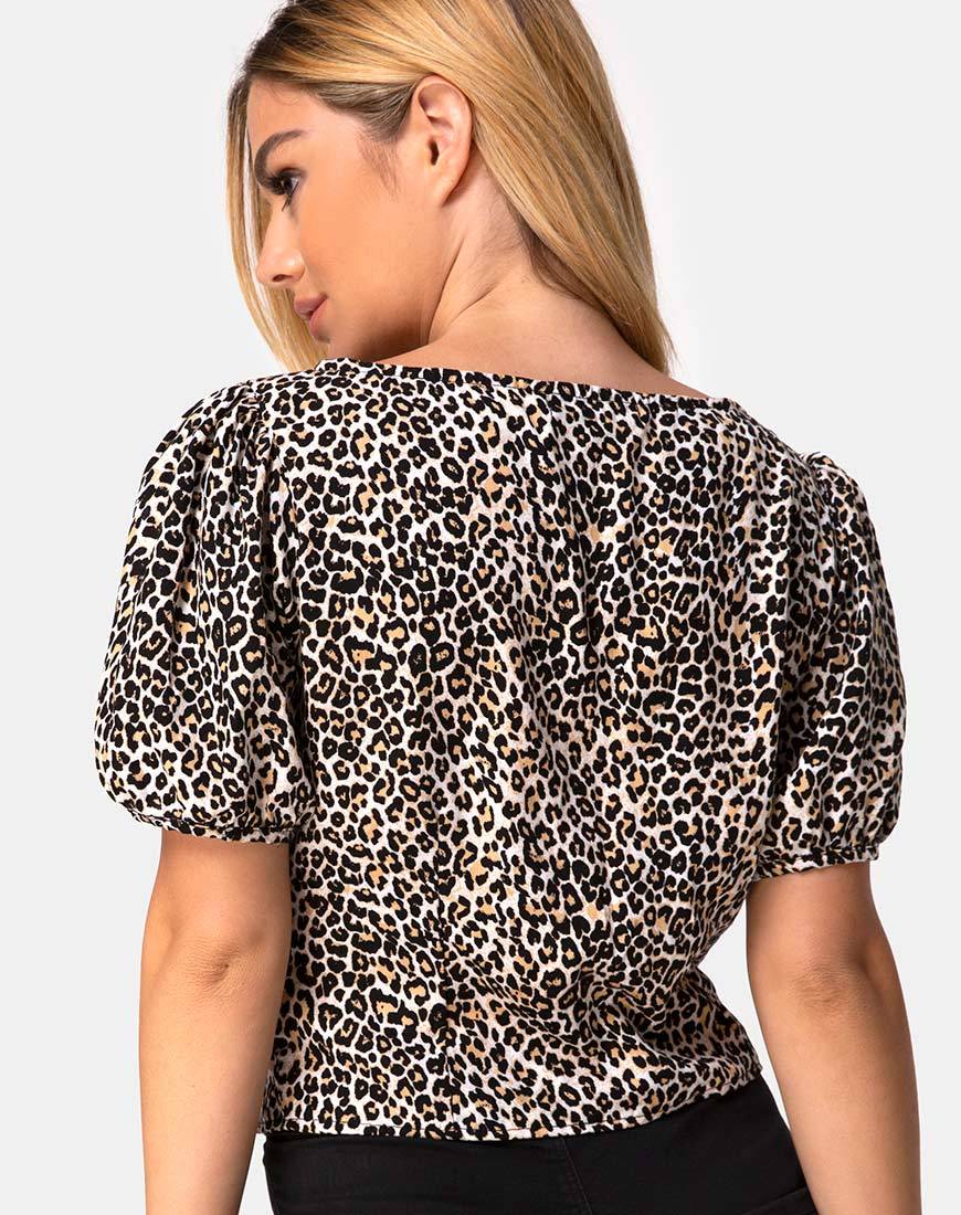 Moria Top in Rar Leopard Braun