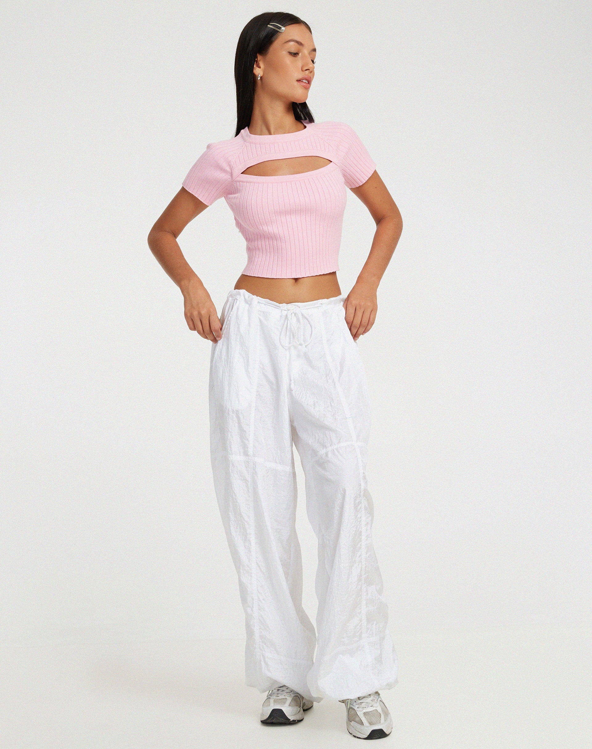 Bild von Morsche Cut Out Crop Top in Pink