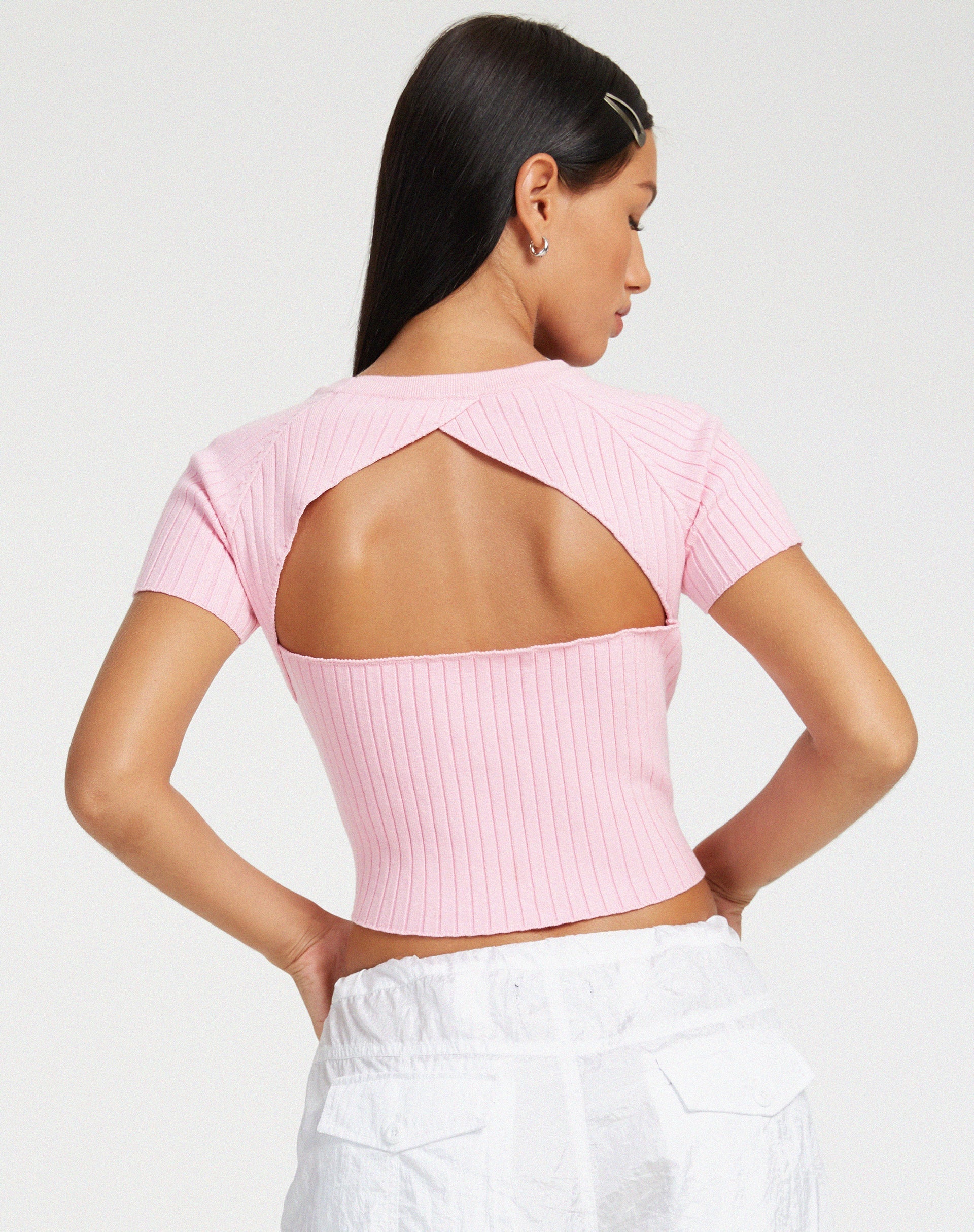 Bild von Morsche Cut Out Crop Top in Pink