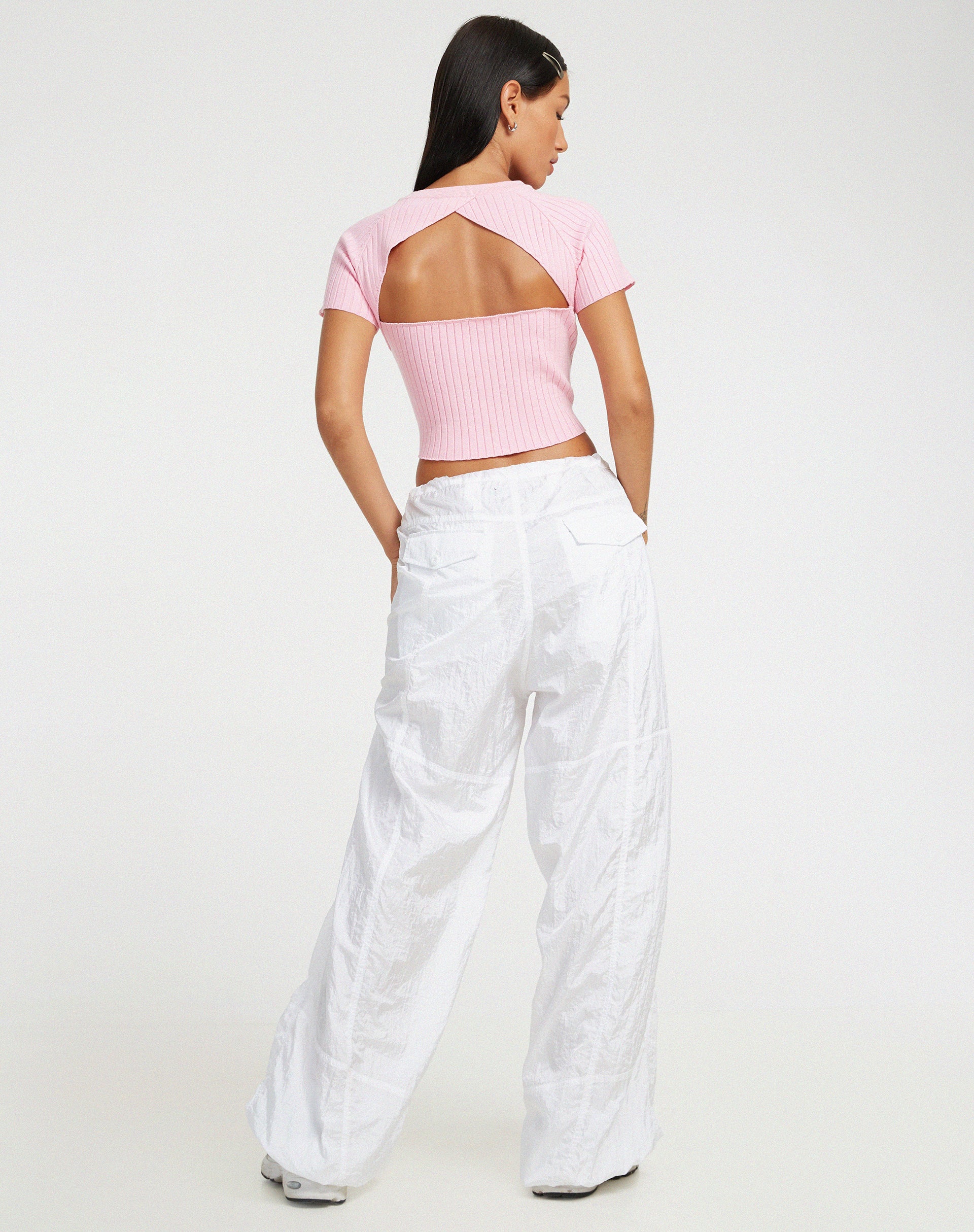 Bild von Morsche Cut Out Crop Top in Pink