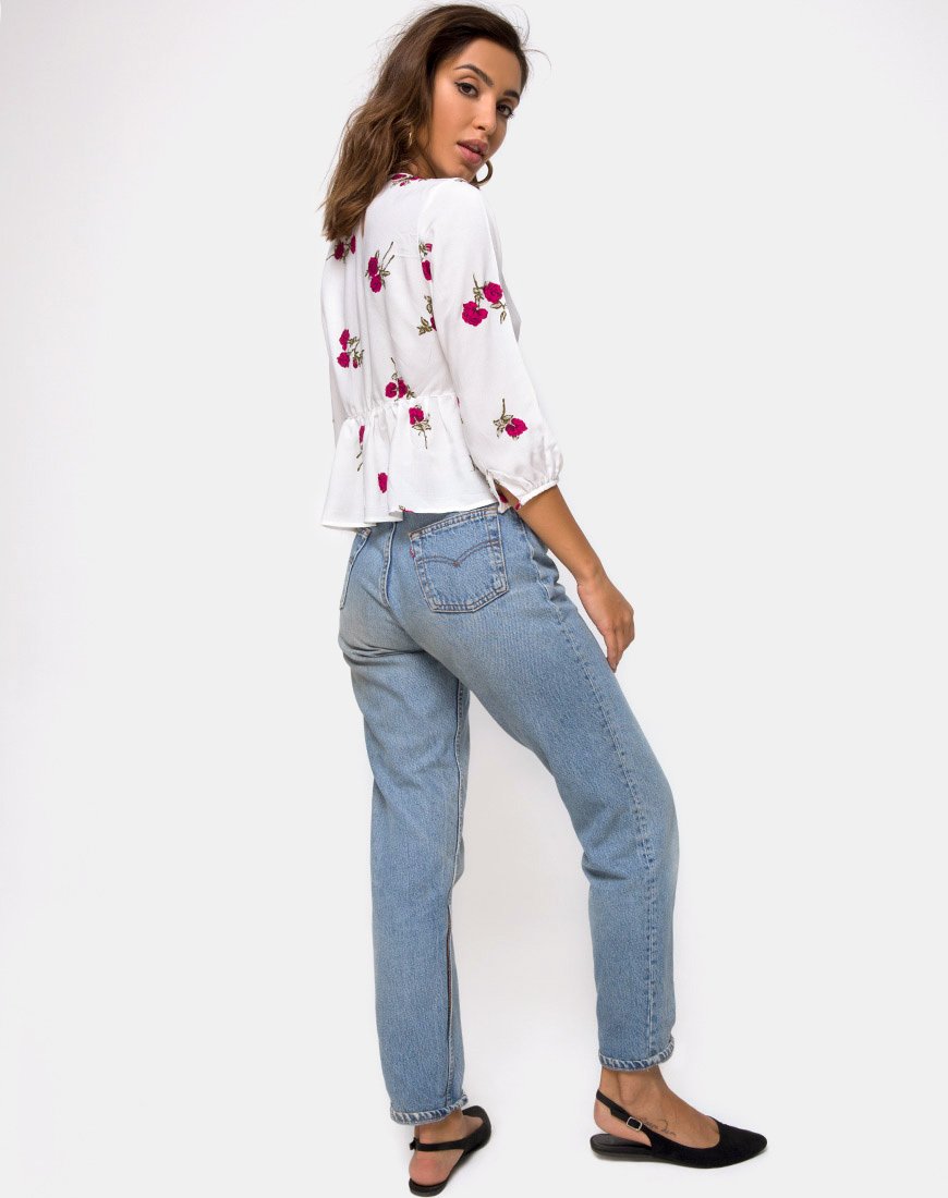 Bild von Mosca Plunge Top in Grunge Rose Elfenbein