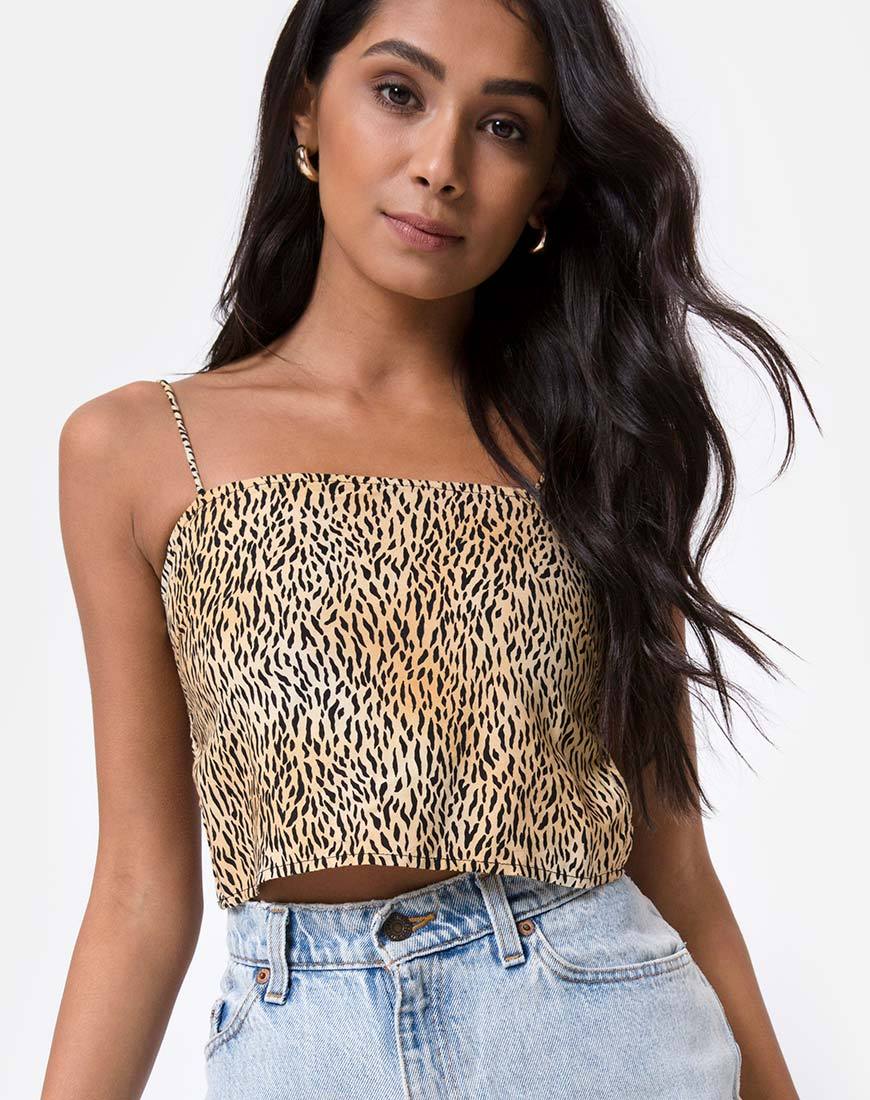 Mosley Crop Top in Mini Tiger Braun