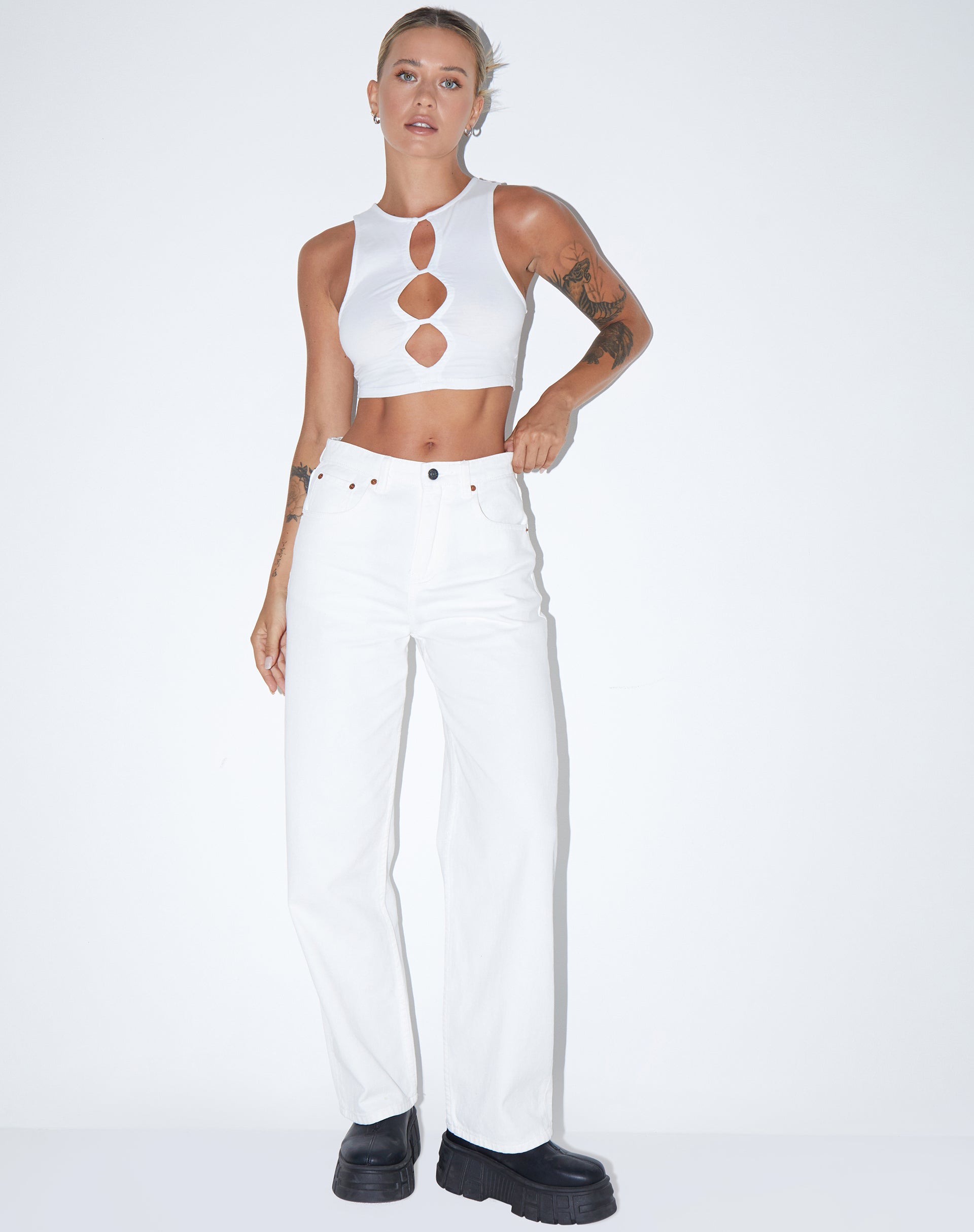 Abbildung von Danica Crop Top in Lycra Weiß
