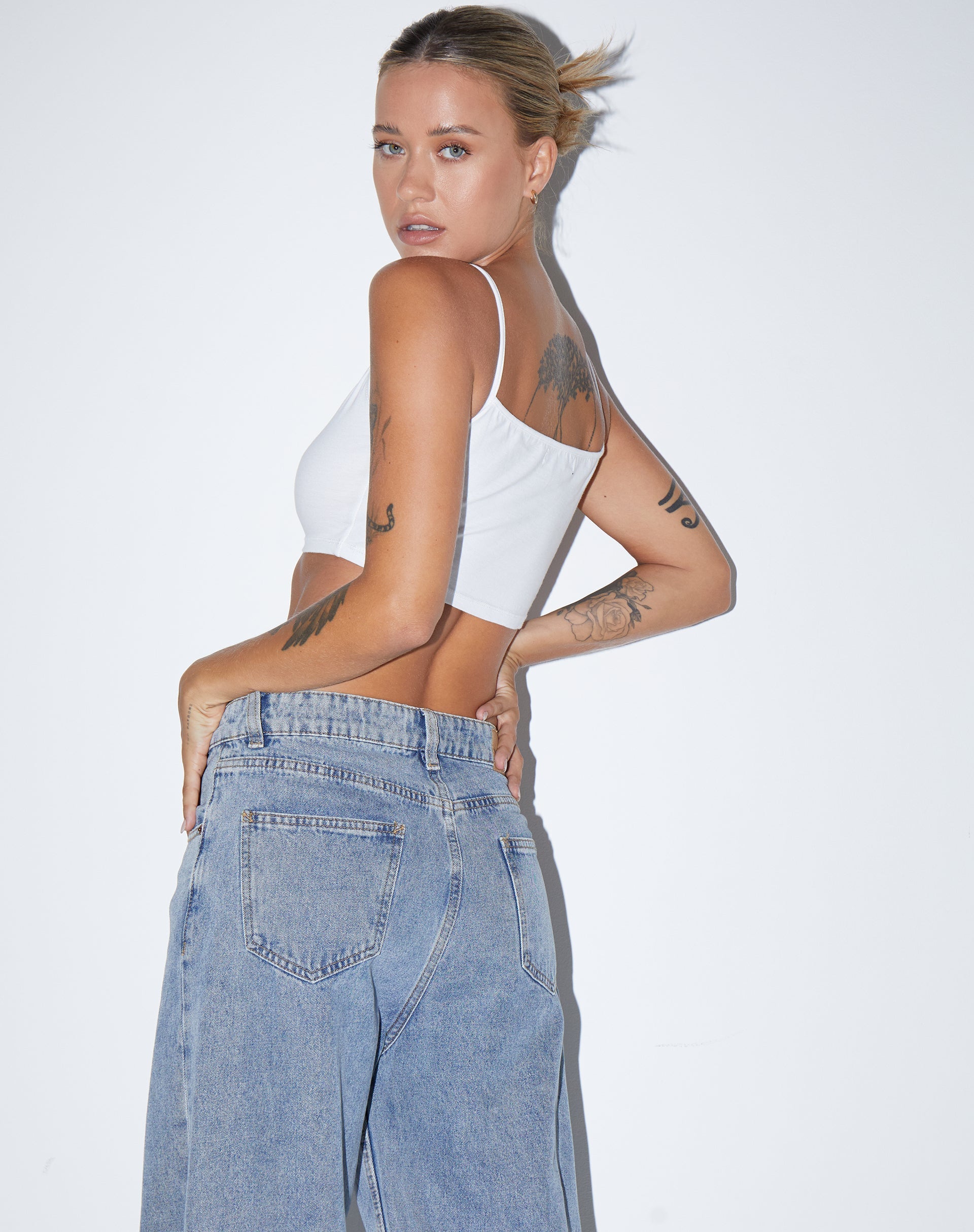 Bild von Keenan Crop Top aus Lycra Weiß