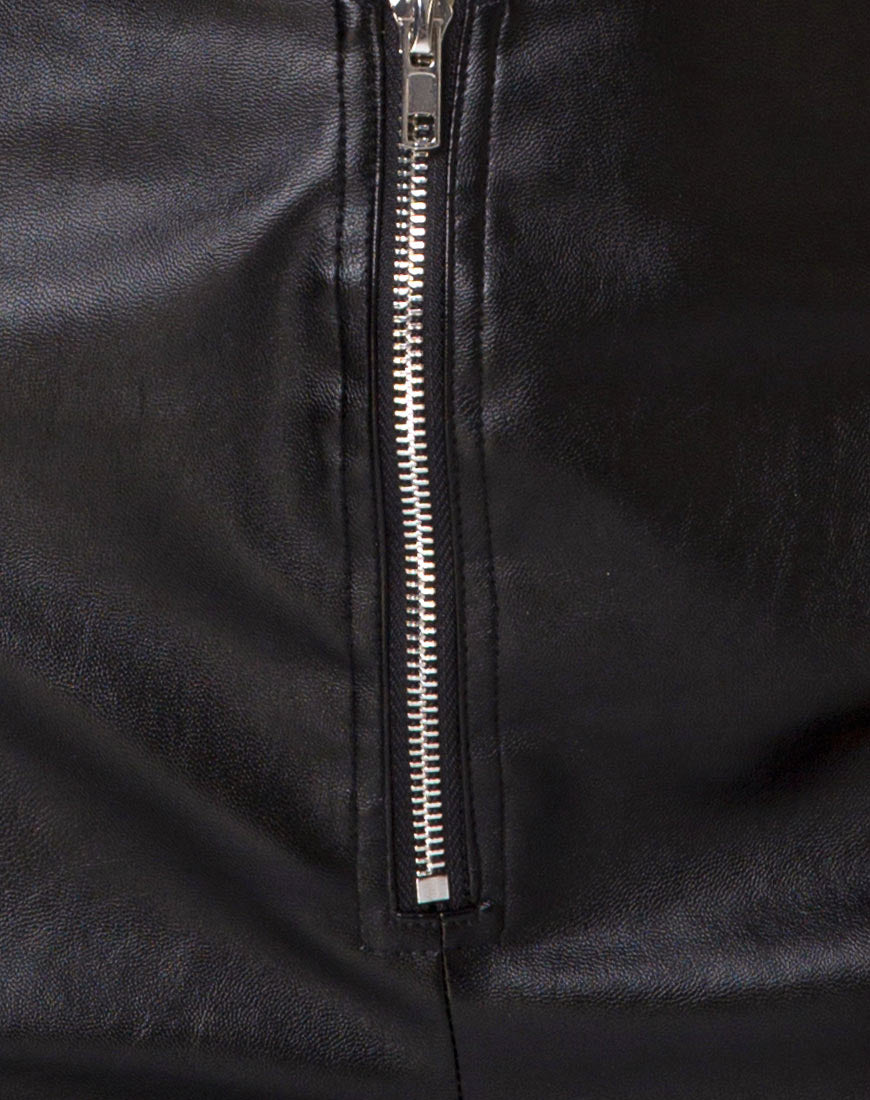 Image of Moto-Hose aus Vegan-Leder Schwarz