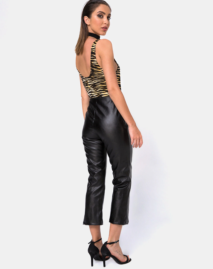 Moto-Hose aus veganem Leder Schwarz