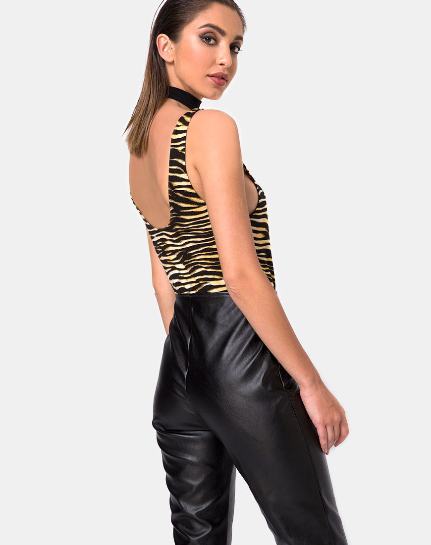 Image of Moto-Hose aus Vegan-Leder Schwarz