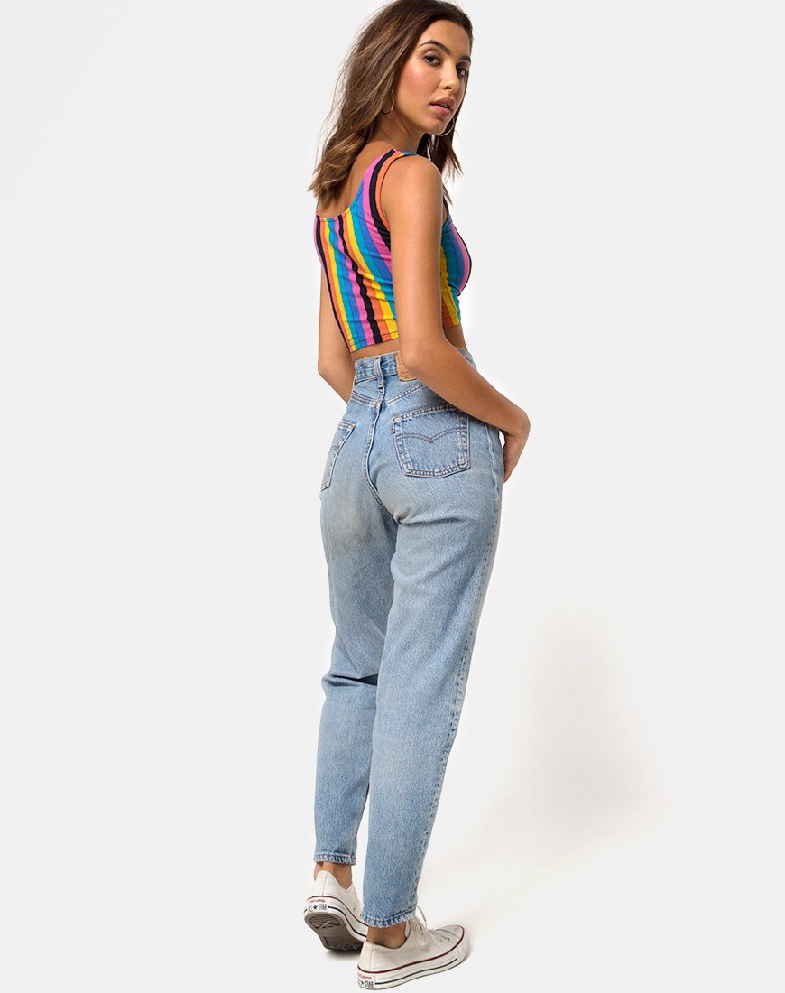 Bild von Mucell Crop Top in New Vertical Mixed Stripe
