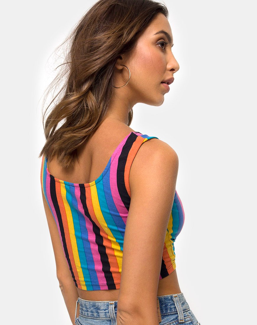 Bild von Mucell Crop Top in New Vertical Mixed Stripe