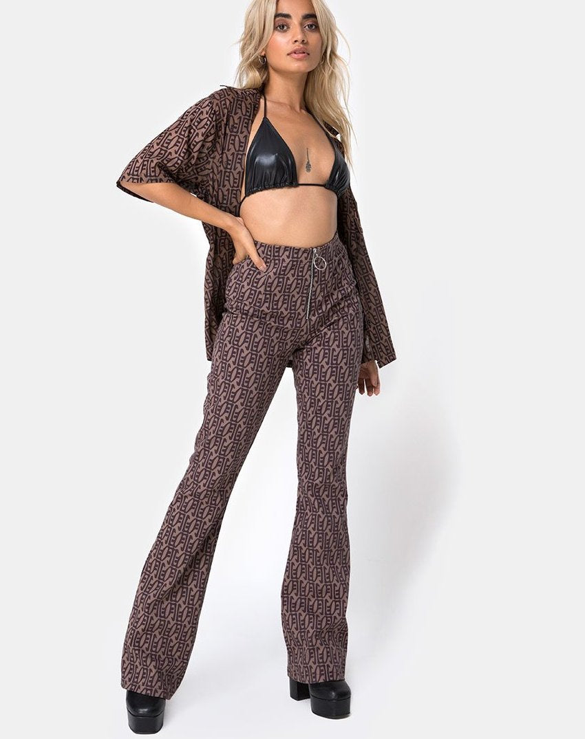 Zolia Hochtaillierte Hose in Chinese Moon
