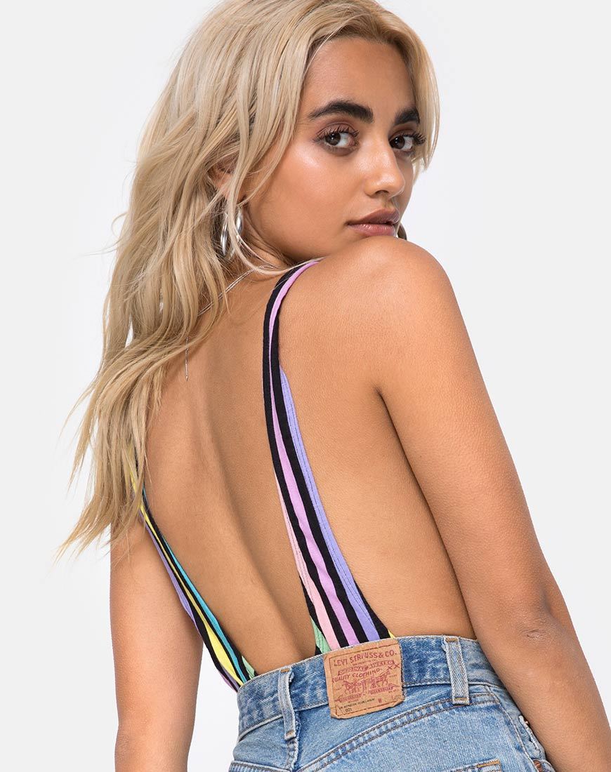Lalung Tiefes Mieder in New Stripe