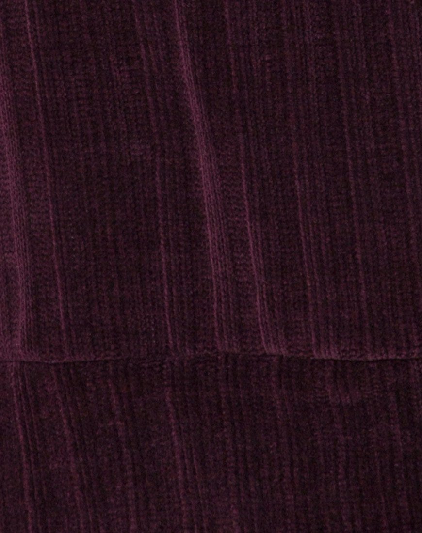 Image of Neve Oversize-Pulloverkleid aus Chenille Pflaume