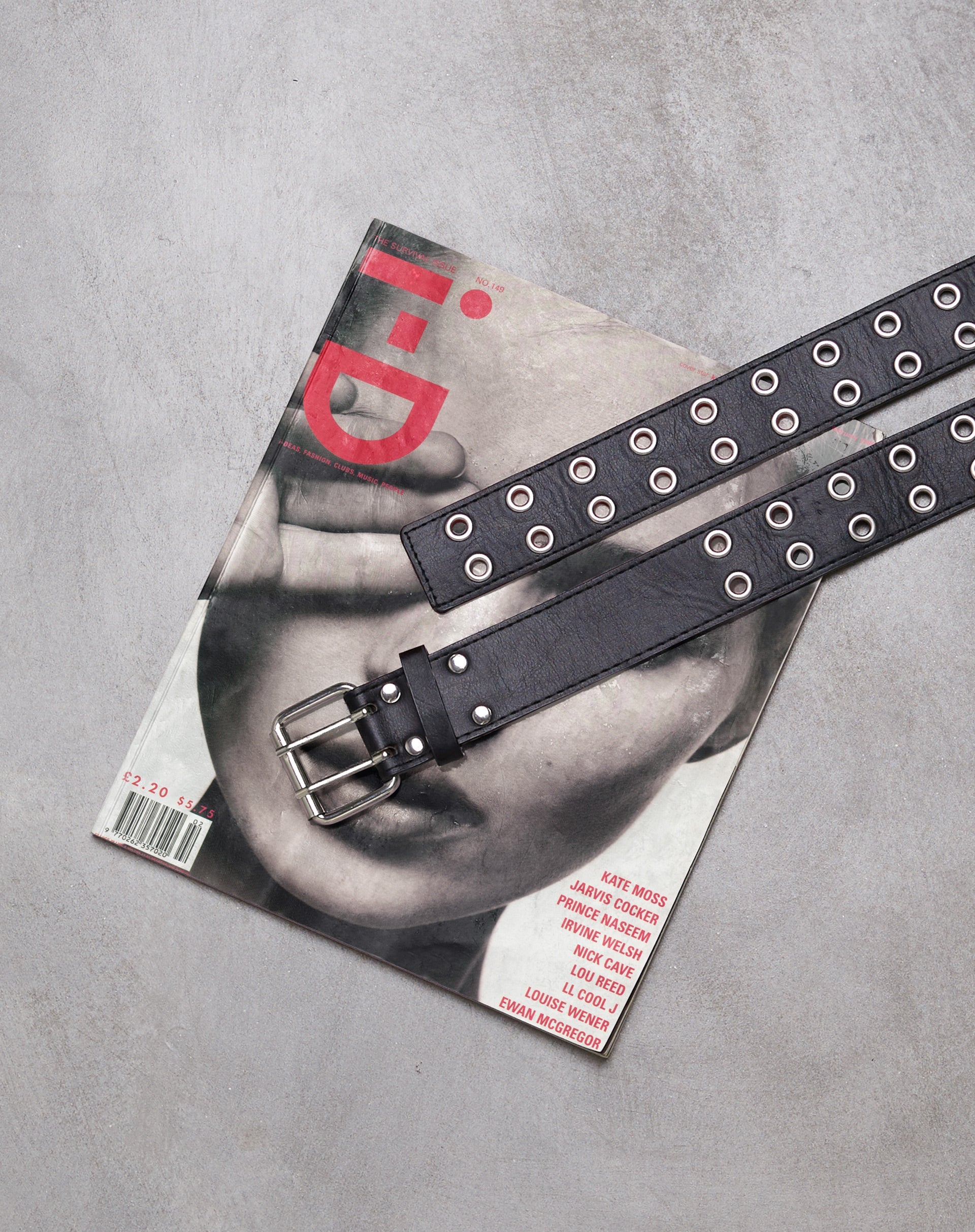 Image of Doppelte Tülle Gürtel in Punk Schwarz PU