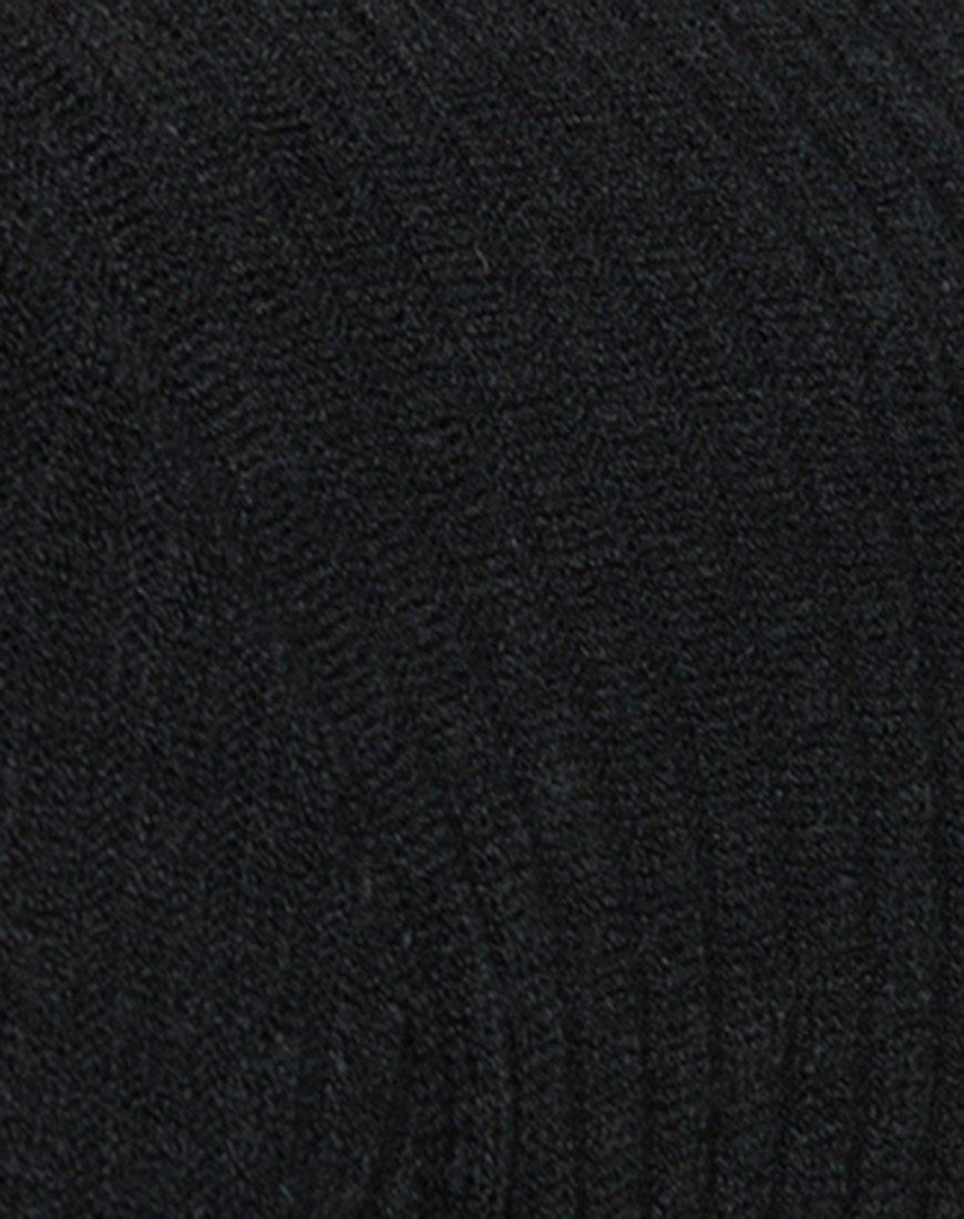 Image of Mya Cutout Kleid aus Rippenstrick Schwarz