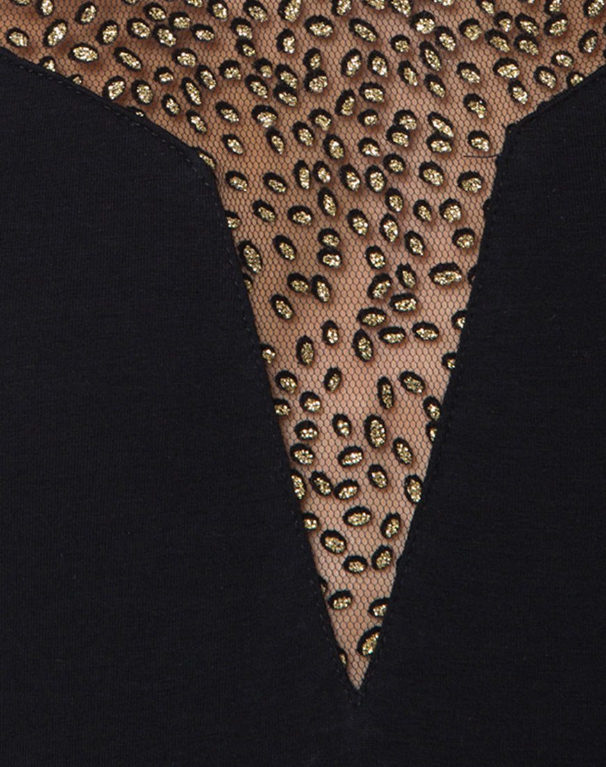 Image of Myla Mieder aus Glitzernetz Animal Black