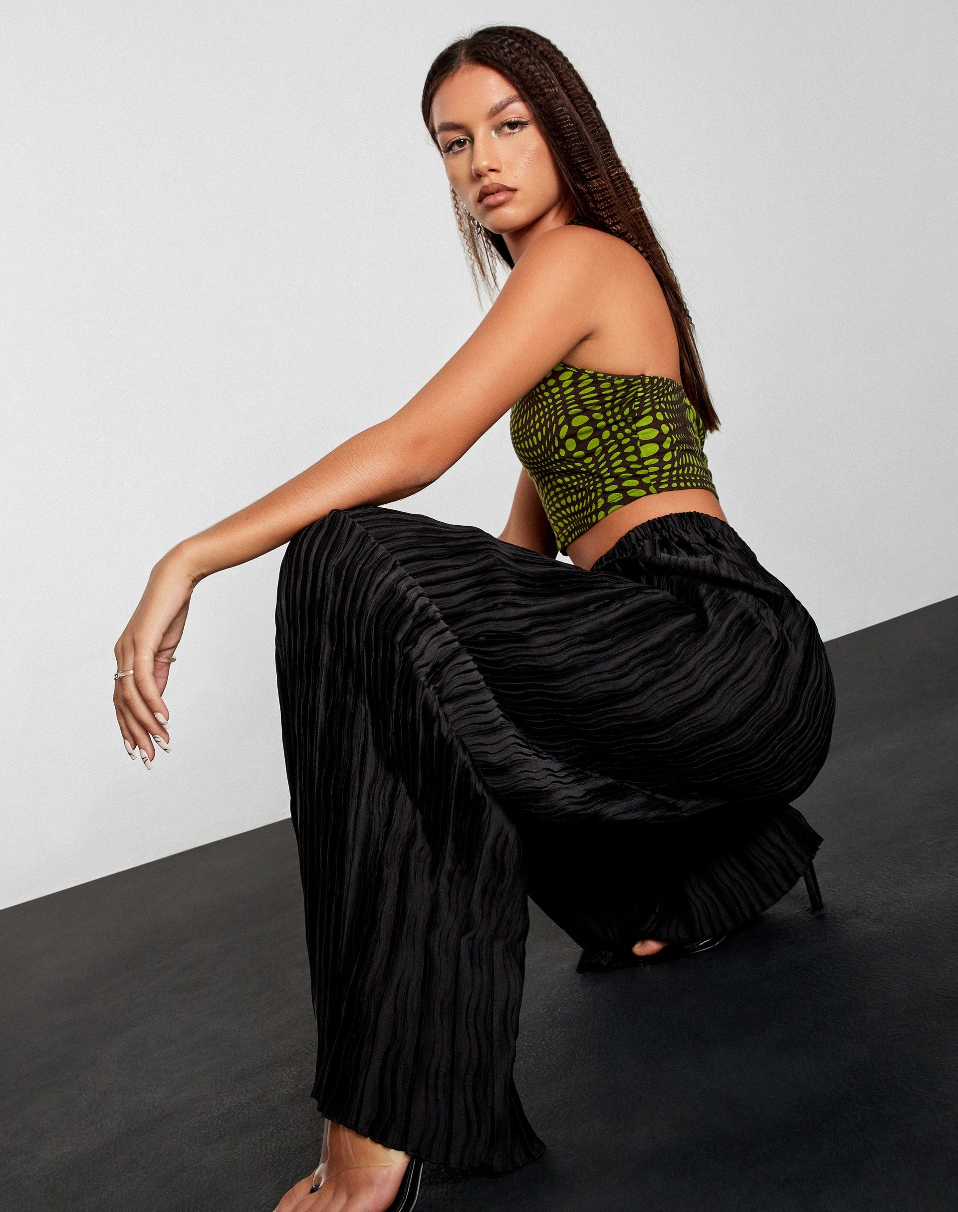 Image der Bian Hose in Crinkle Schwarz