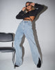Bild von Split Parallel Jeans in hellblauer Waschung