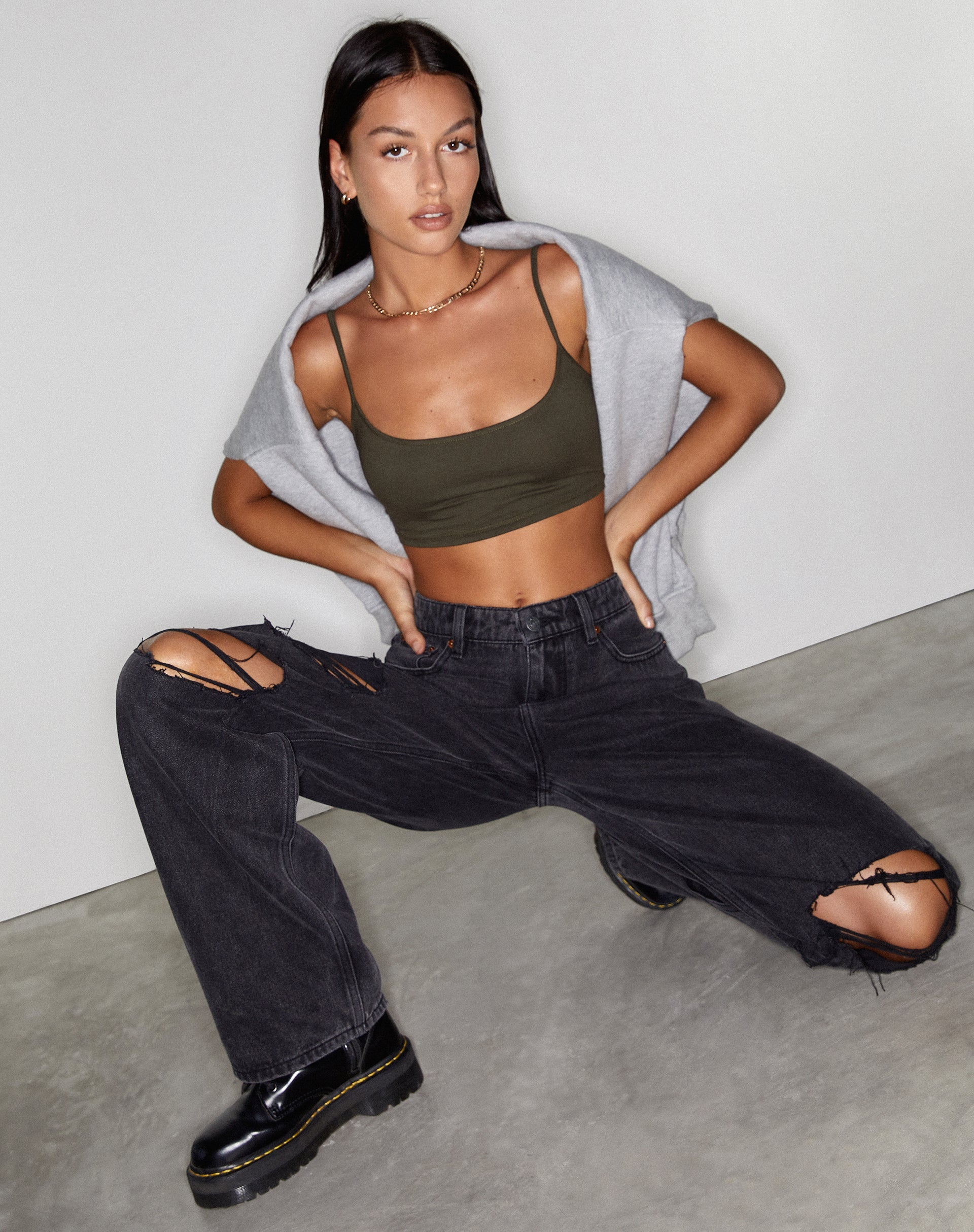 Bild von Rips Parallel Jeans in schwarzer Waschung