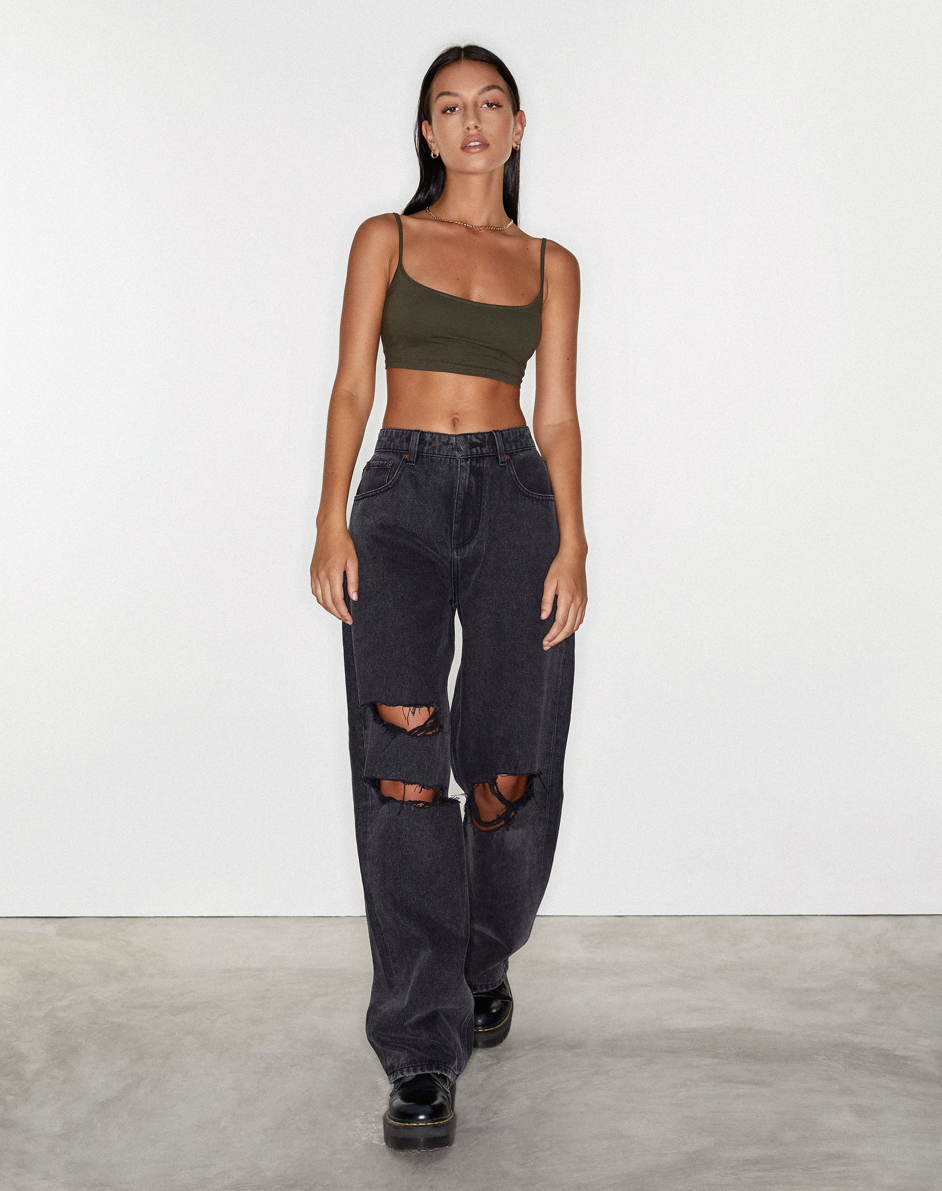 Bild von Rips Parallel Jeans in schwarzer Waschung