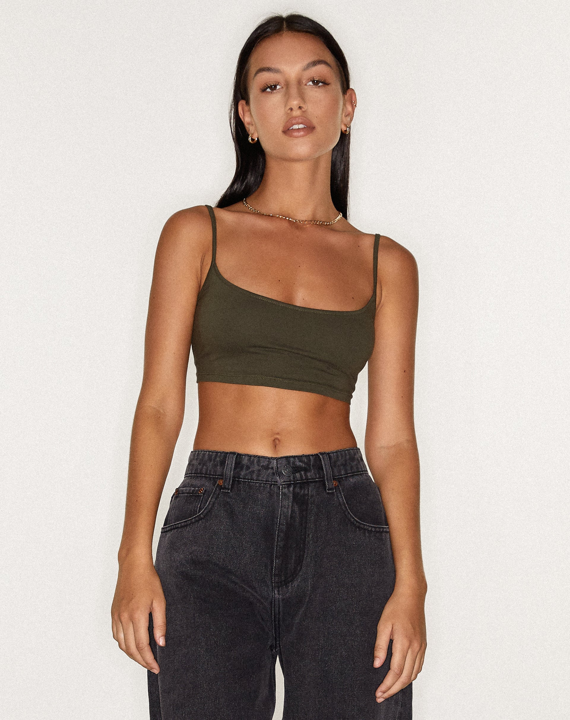 Bild von Keenan Crop Top aus Lycra Olive