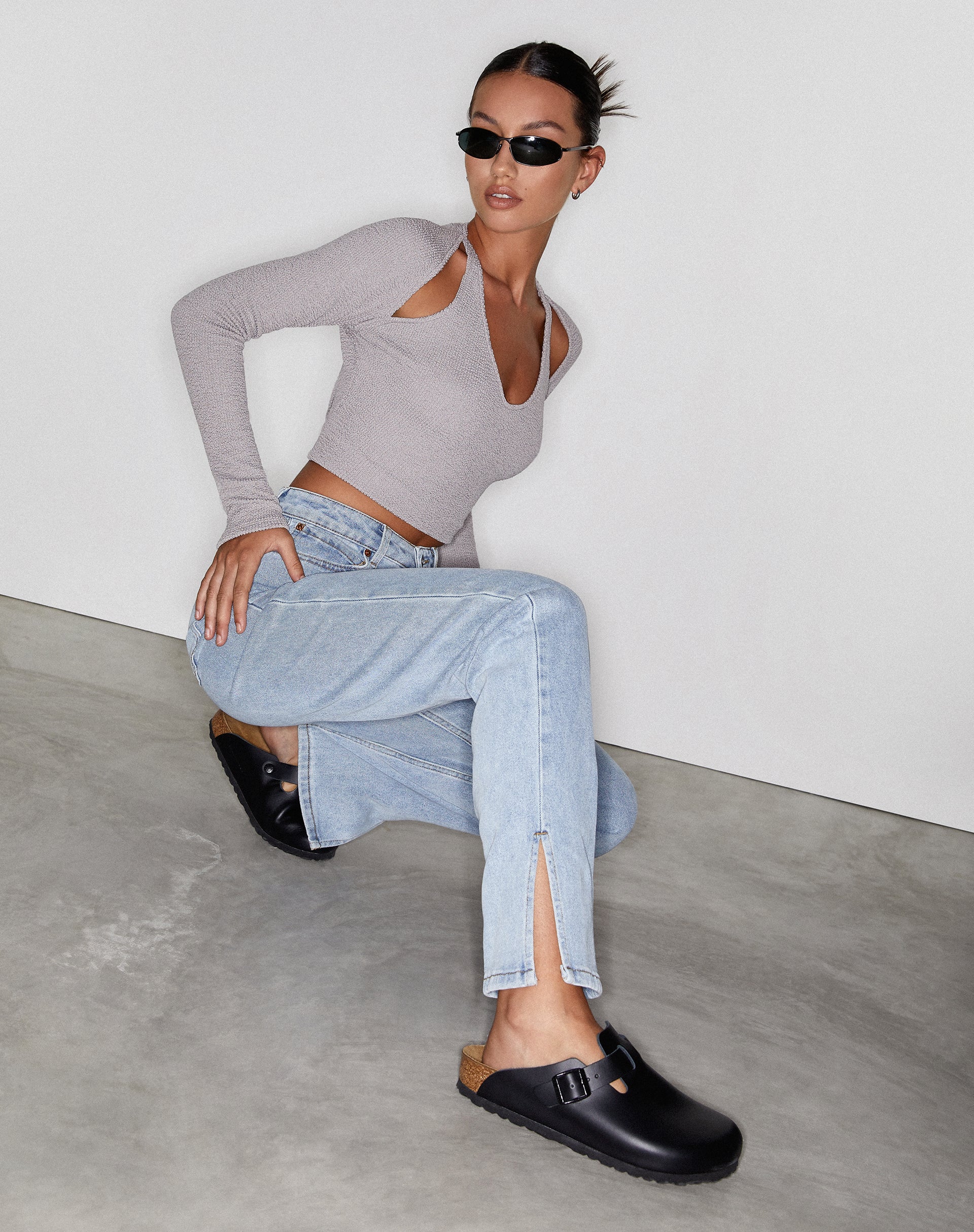 Bild von Straight Leg Jeans in Light Wash Blue
