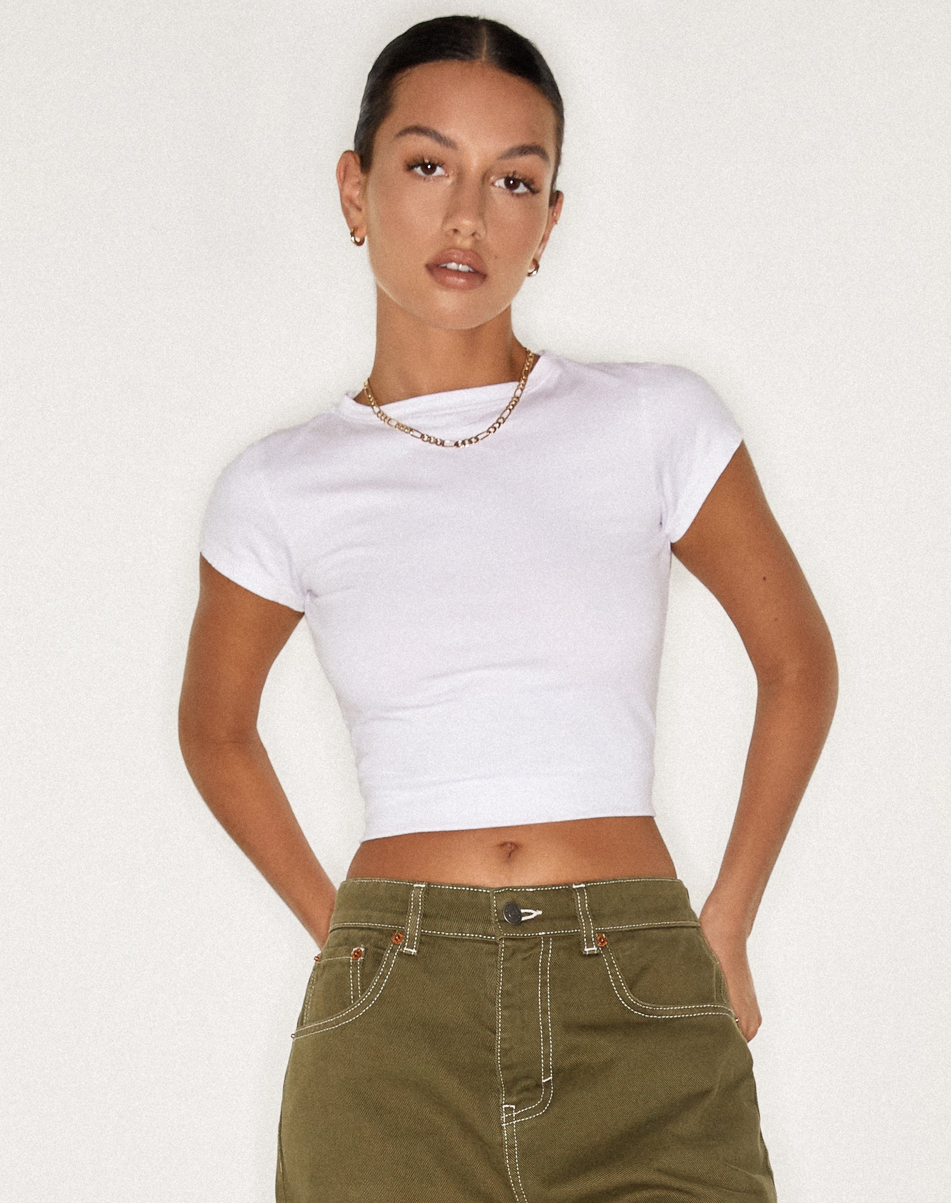 Bild von Surtie Crop Top aus Lycra Weiß