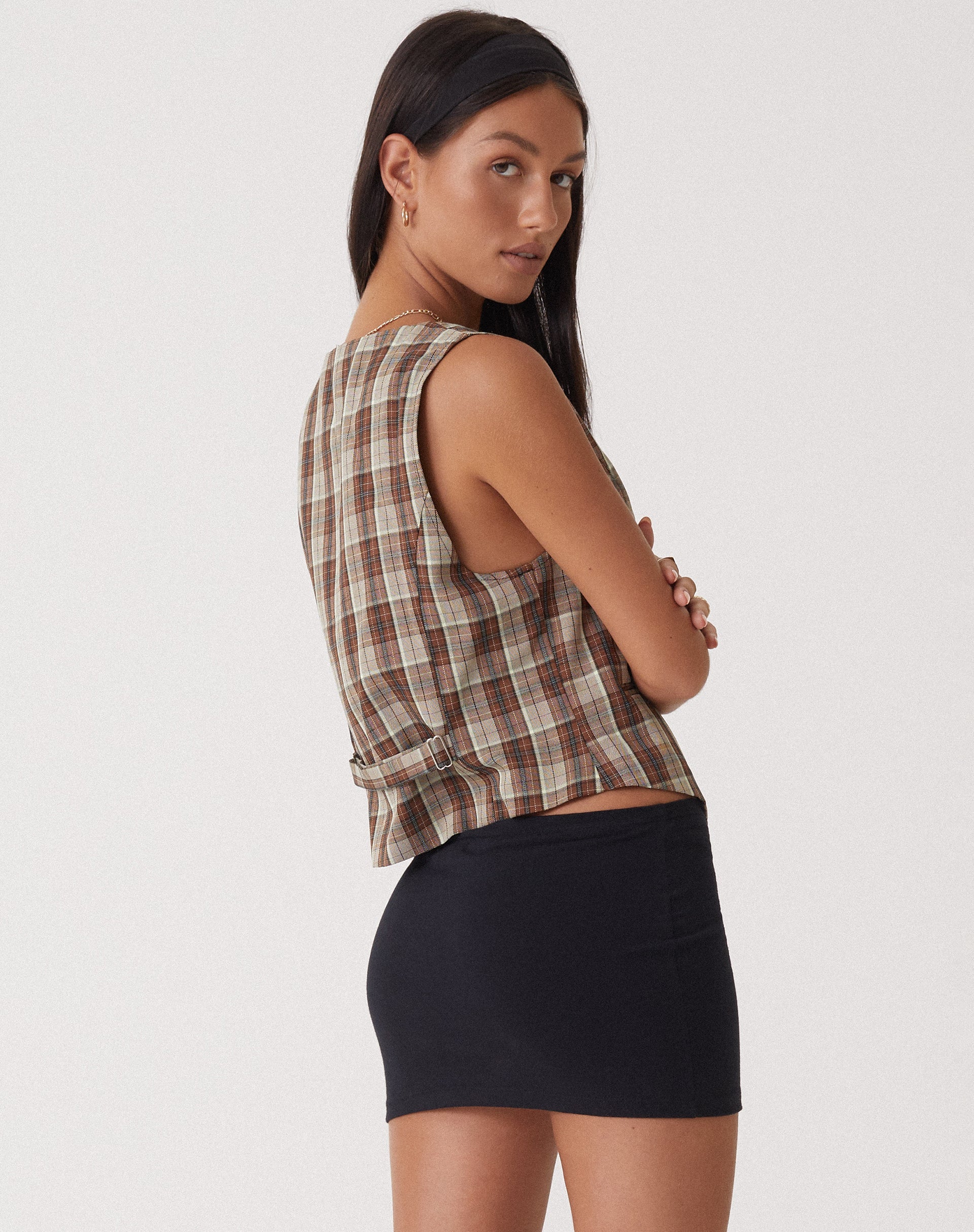 Bild von Motel X Olivia Neill Vistana Weste im Check Tan Brown