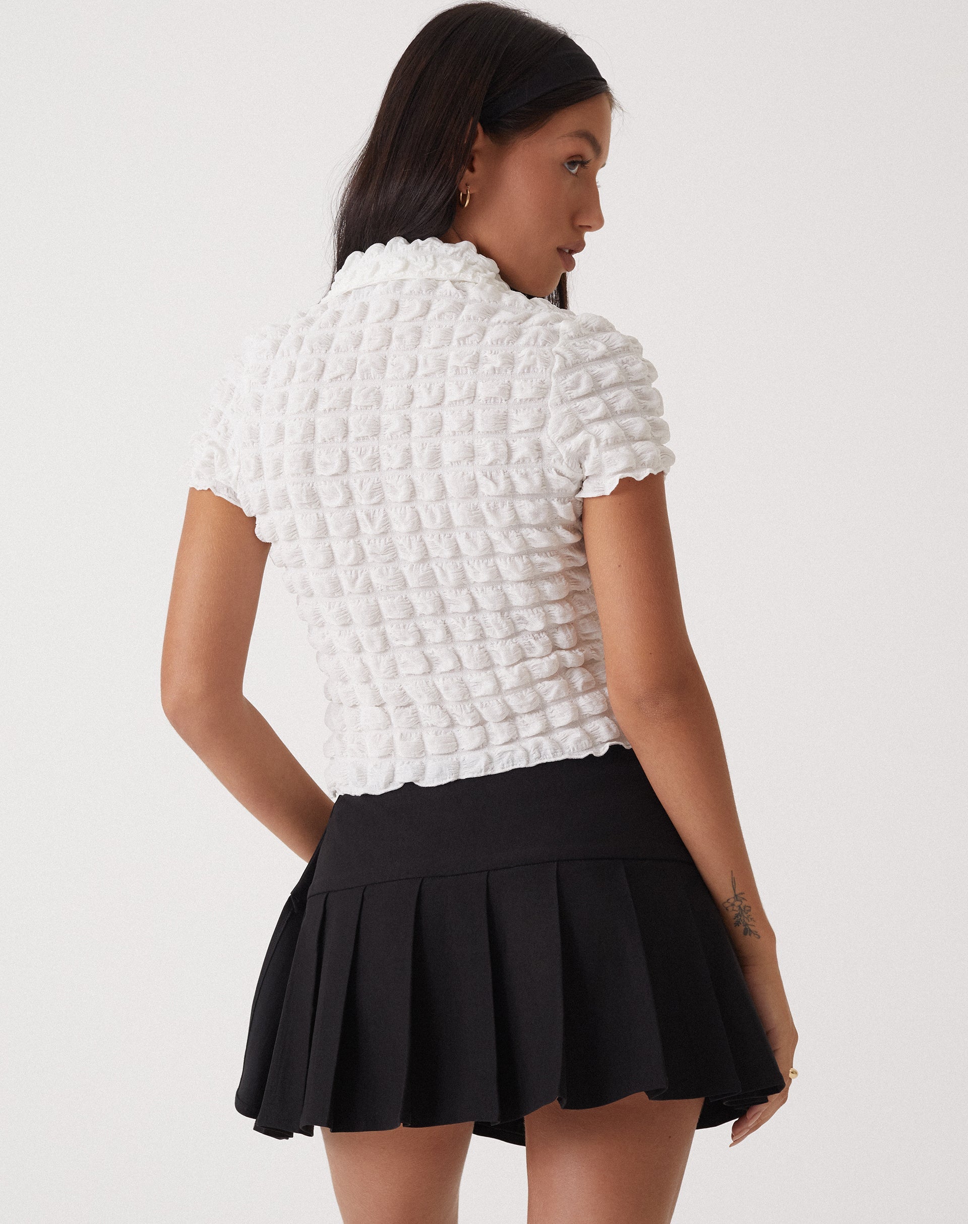 Motel X Olivia Neill Yejin Shirt in Blase Jersey True White