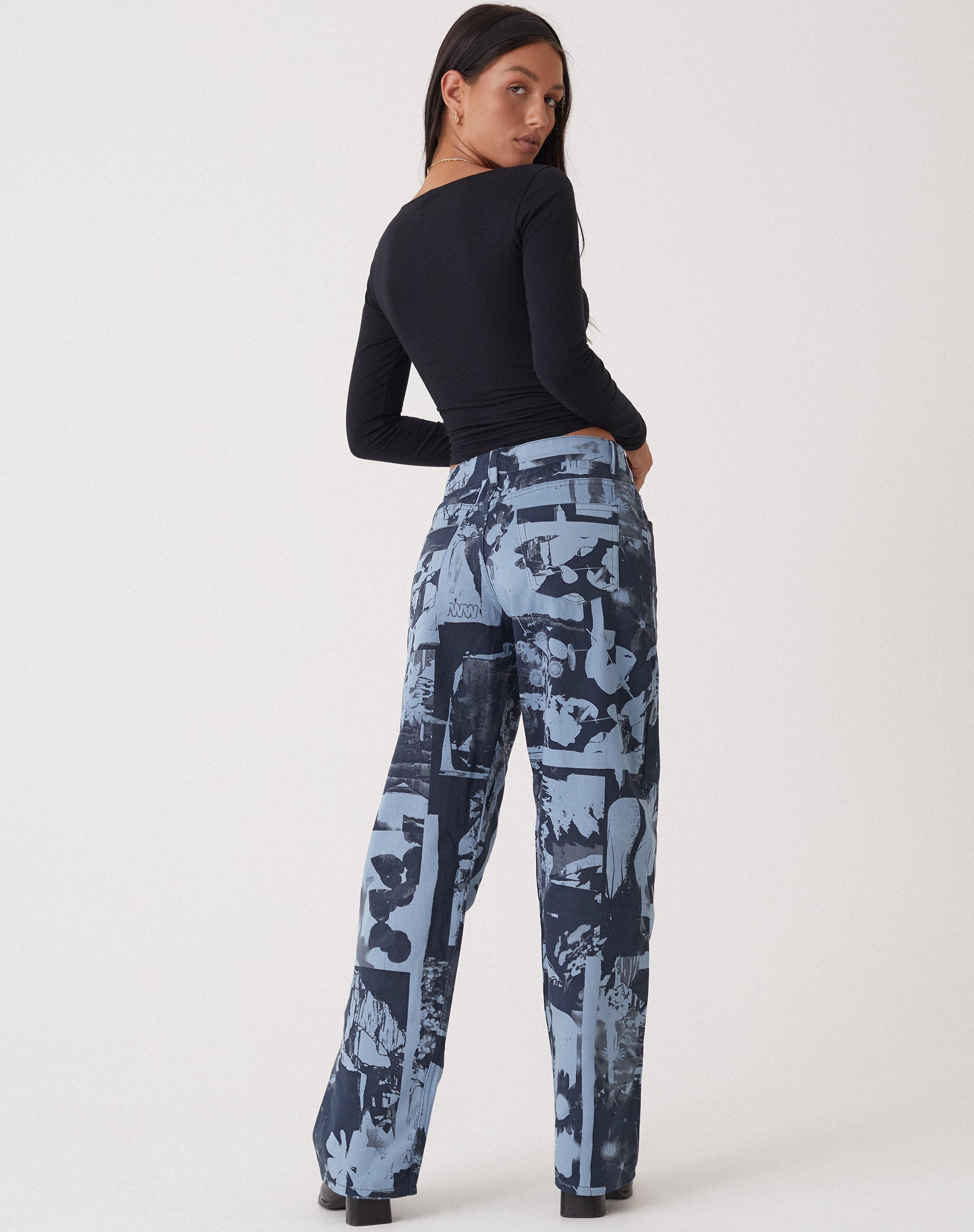 Bild von MOTEL X OLIVIA NEILL Low Rise Parallel Jean in Photo Collage Blau