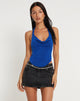Bild von Nabas Cowl Neck Slinky Top in Königsblau