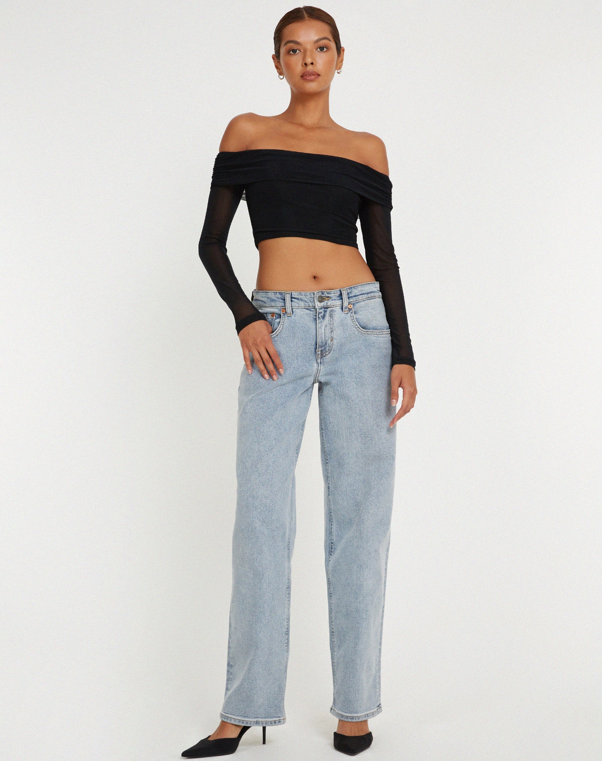 Bild von Nagini Bardot Crop Top in Schwarz