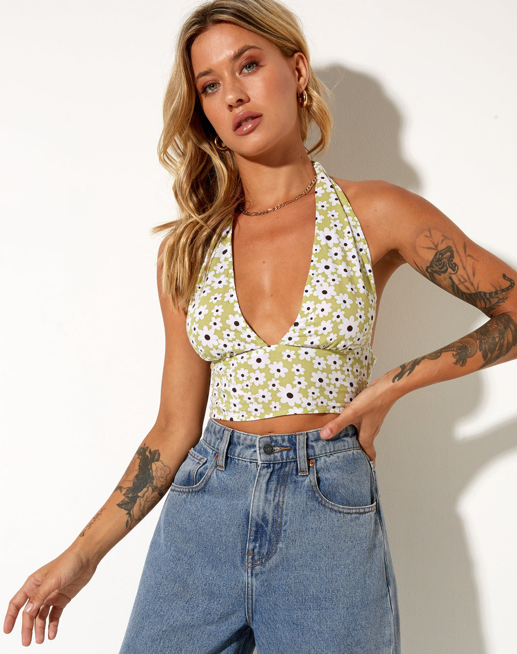 Nanda Crop Top in Daisy Duke Grün