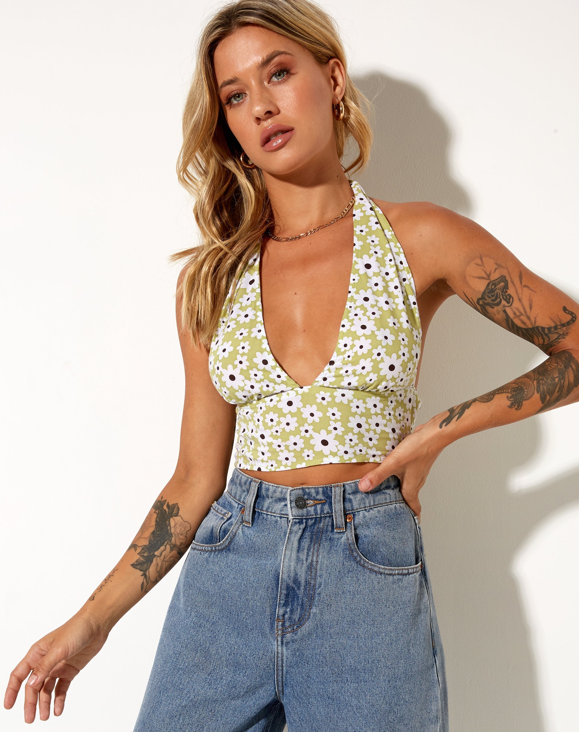 Bild von Nanda Crop Top in Daisy Duke Grün