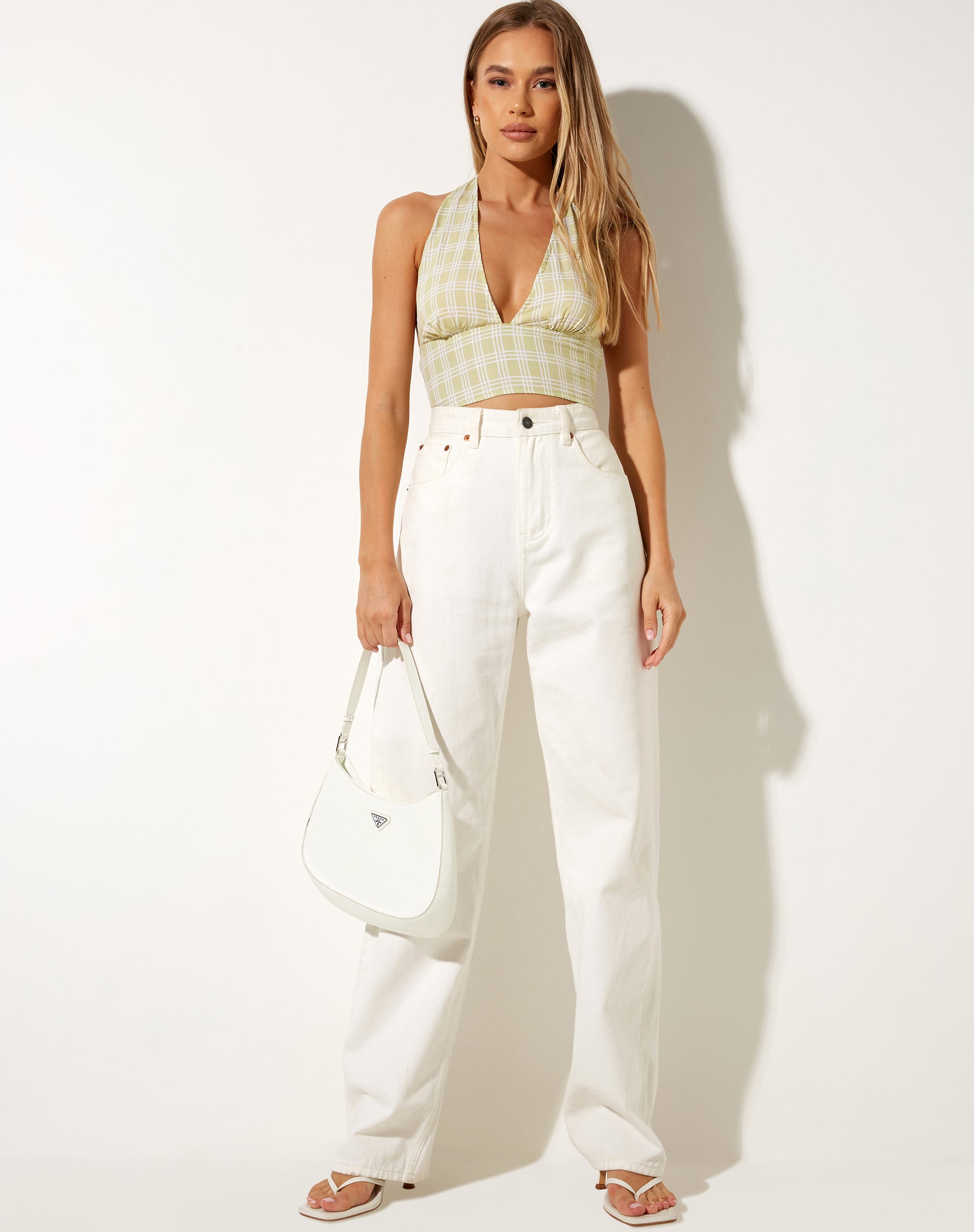 Image of Nanda Crop Top in Salbei Karo