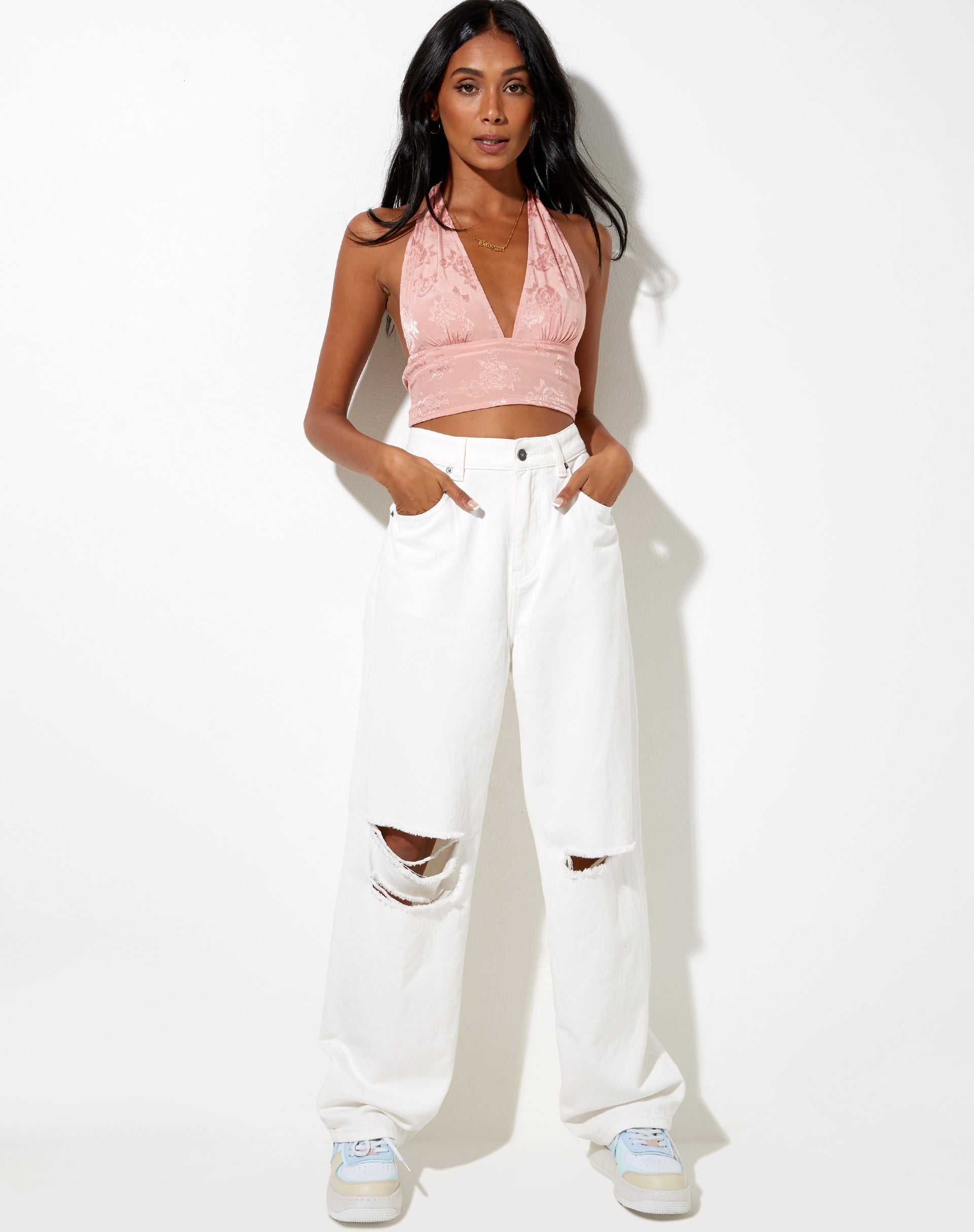 Bild von Nanda Crop Top in Satin Rose Coral Blush