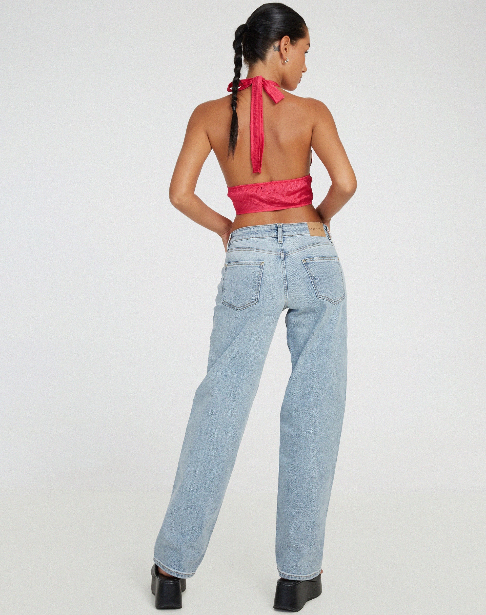 Bild von Nanda Crop Top in Satin Zebra Hot Pink