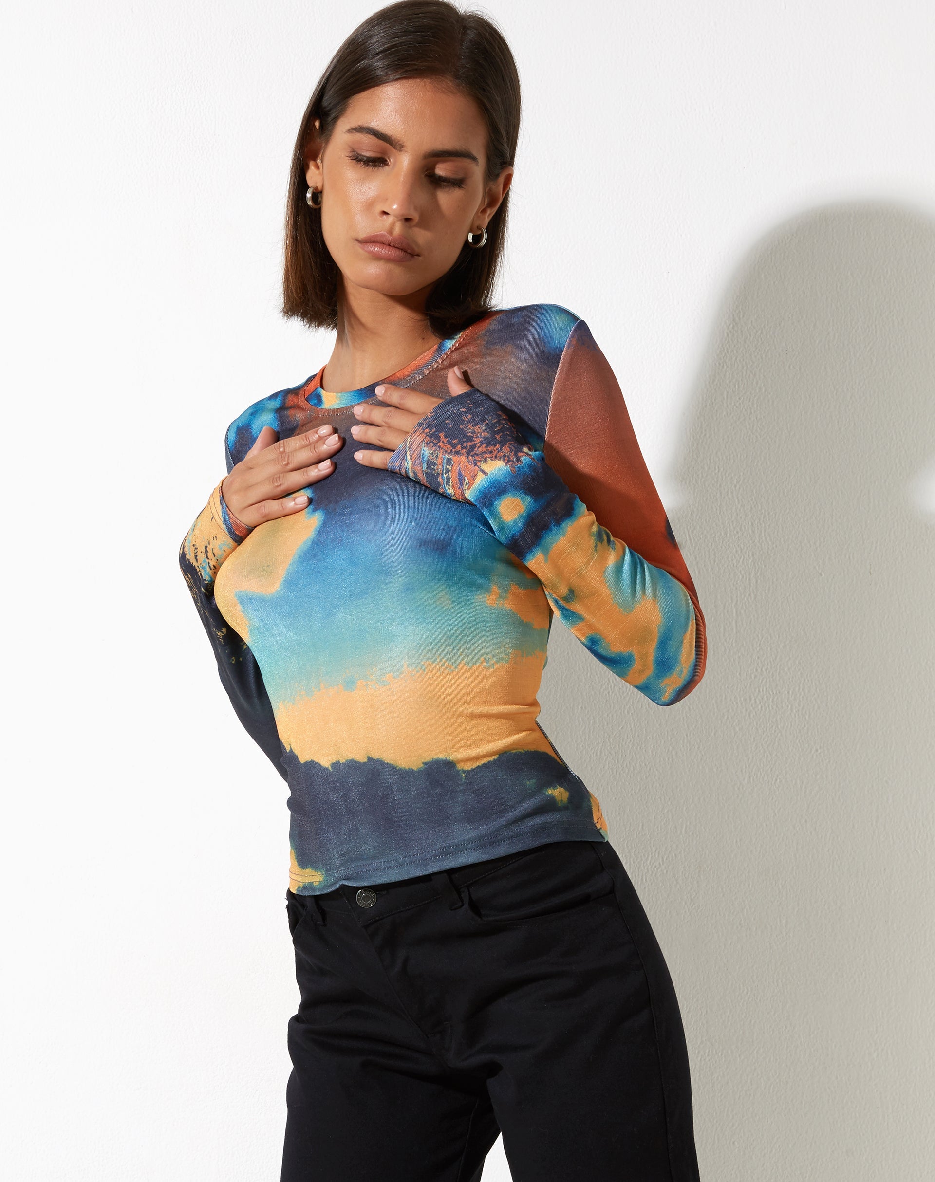 Bild von Narita Long Sleeve Top in Heat Map