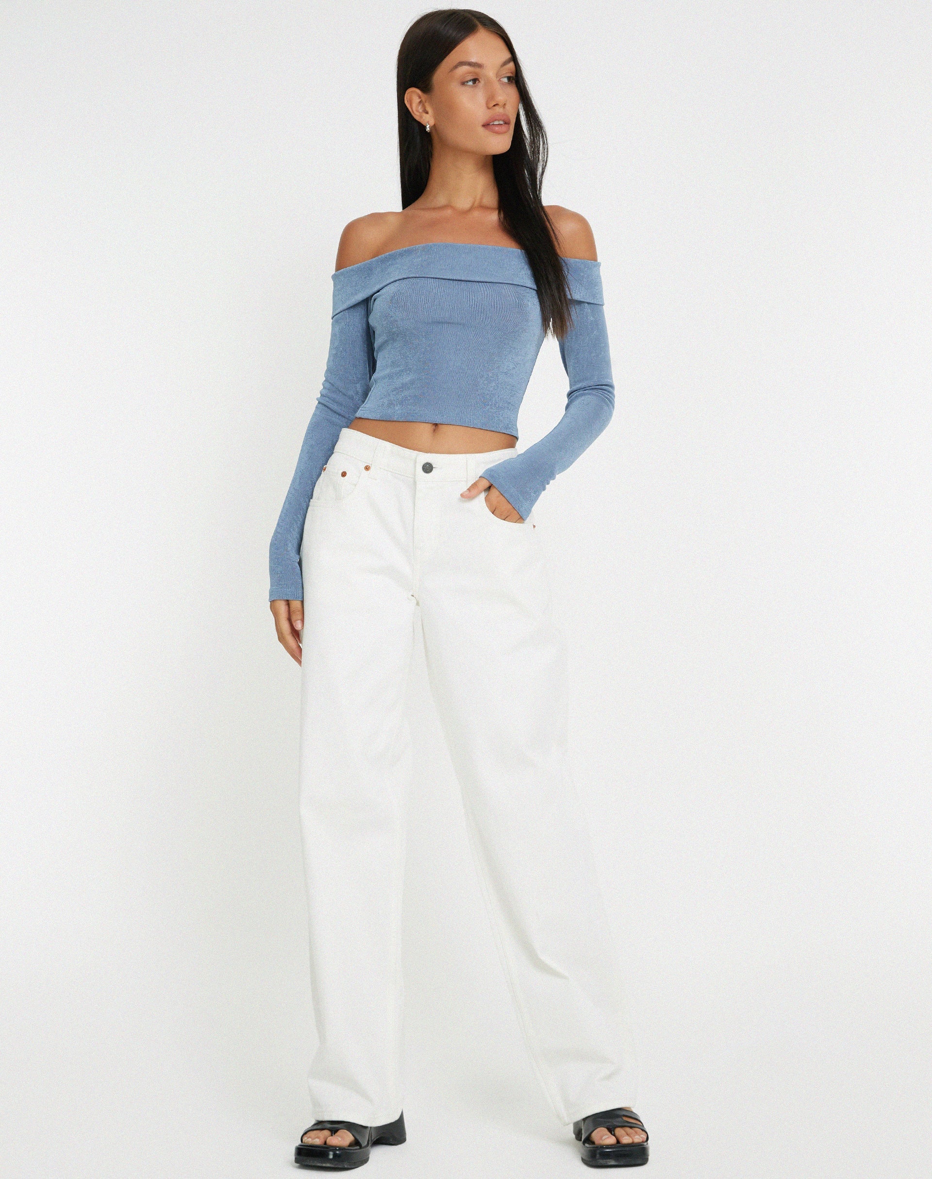 Abbildung von Nasari Crop Top in Blau Grau