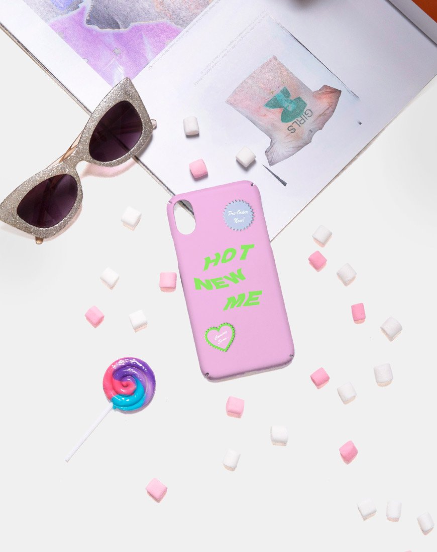 Image of Handytasche in mattem Rosa mit Hot New Me X Top Girl