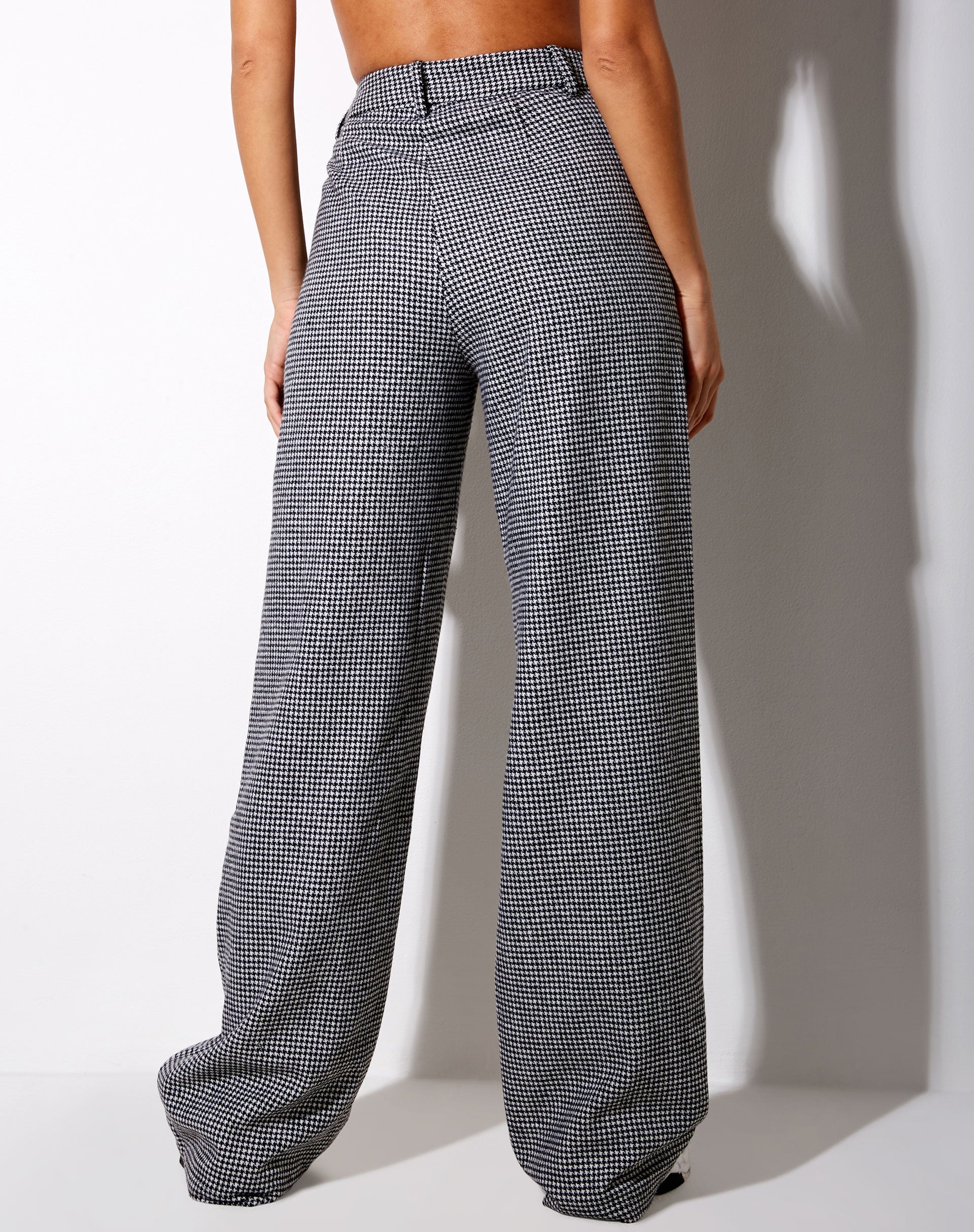 Image of Natania Hose in Dogtooth Schwarz und Weiß