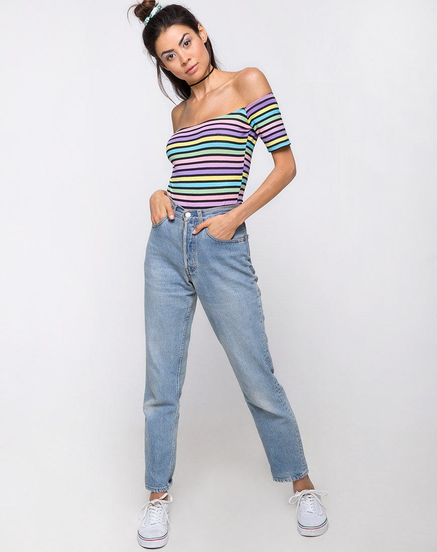 Bild von Natic Off The Shoulder Mieder in New stripe