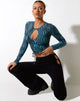 Image of Natta Langarm-Top in Optic Polka Blue