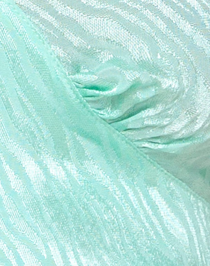 Bild von Naya Crop Top in Satin Zebra Aquamarin