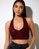 Bild von Naya Crop Top in Satin Rose Burgundy