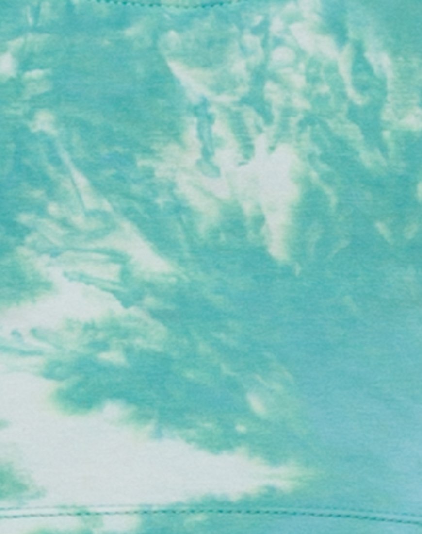 Image of Motel Nel Crop Top Bikinioberteil in Jumputan Tie Dye Pepermint