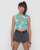Image of Motel Nel Crop Top Bikinioberteil in Jumputan Tie Dye Pepermint